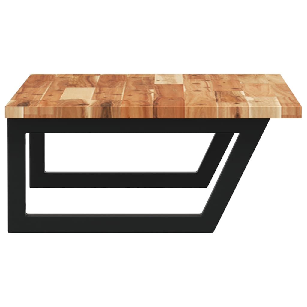 vidaXL Raft pentru lavoar montat pe perete, oțel și lemn masiv acacia