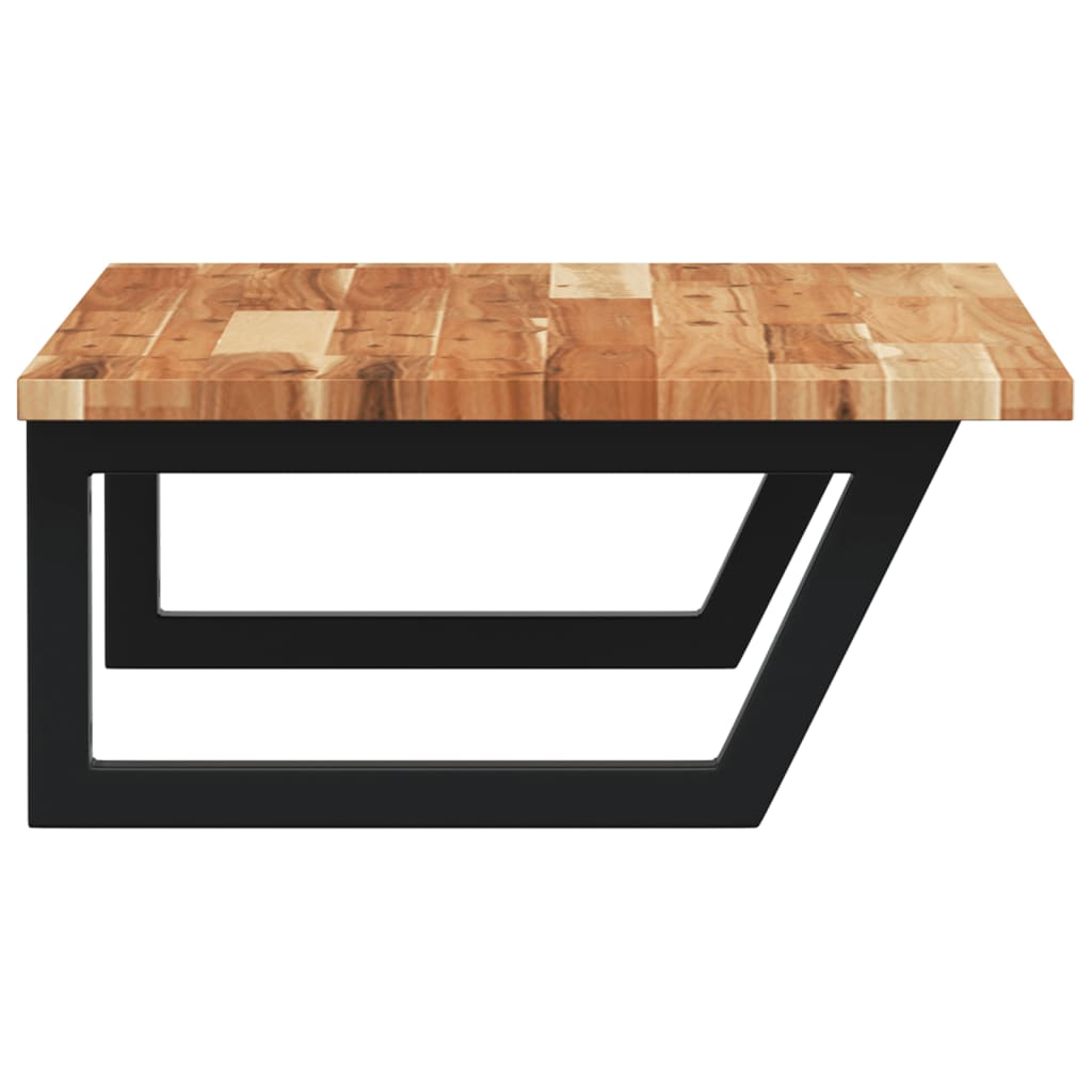 vidaXL Raft pentru lavoar montat pe perete, oțel și lemn masiv acacia