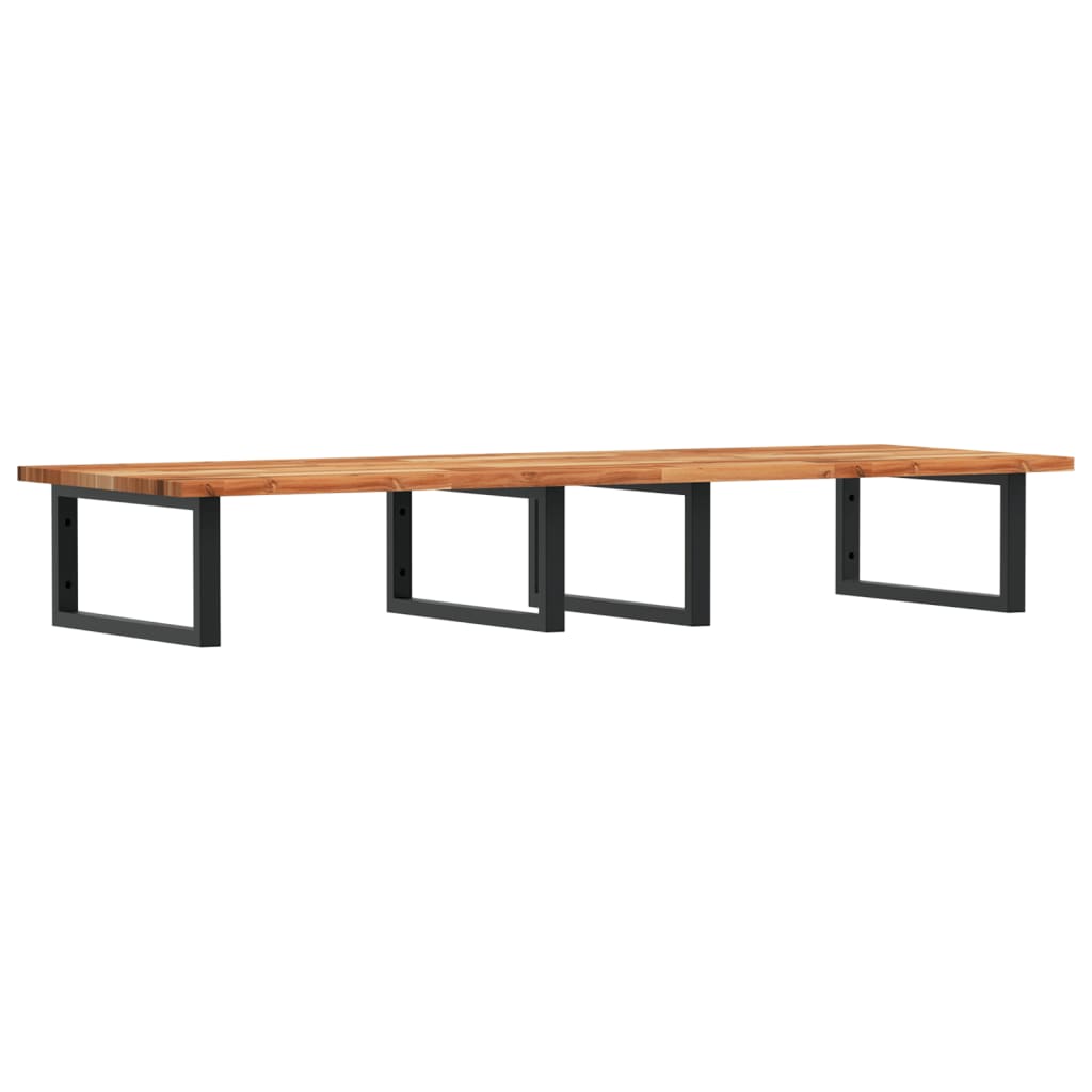 vidaXL Raft pentru lavoar montat pe perete, oțel și lemn masiv acacia