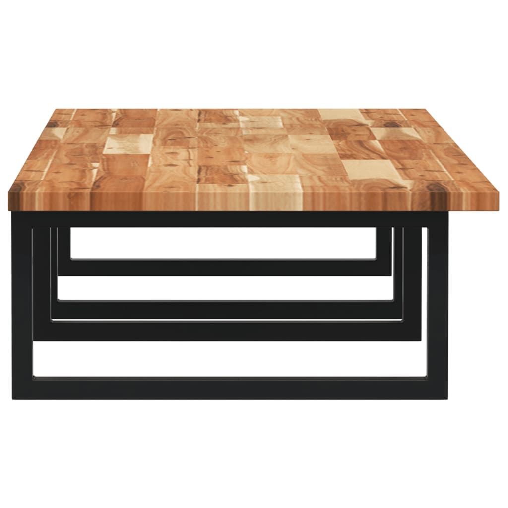 vidaXL Raft pentru lavoar montat pe perete, oțel și lemn masiv acacia