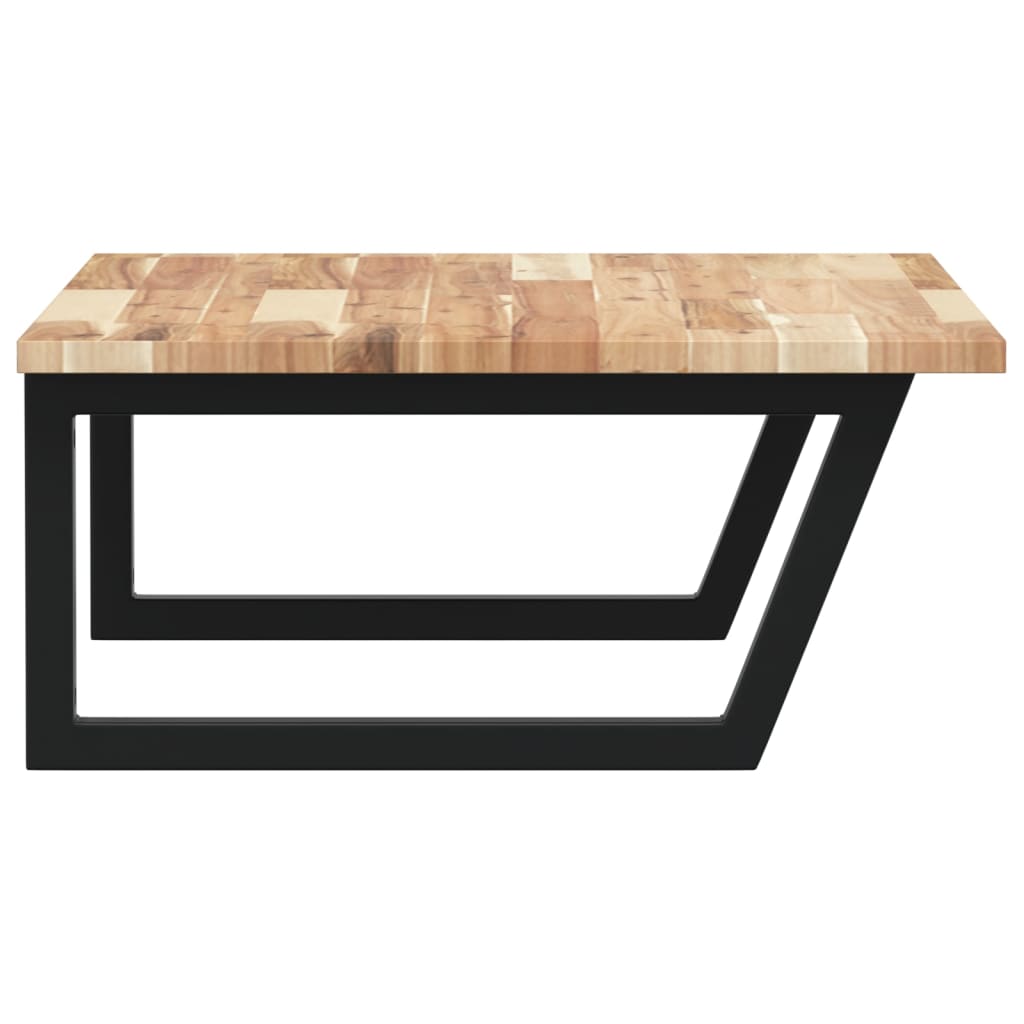 vidaXL Raft pentru lavoar montat pe perete, oțel și lemn masiv acacia