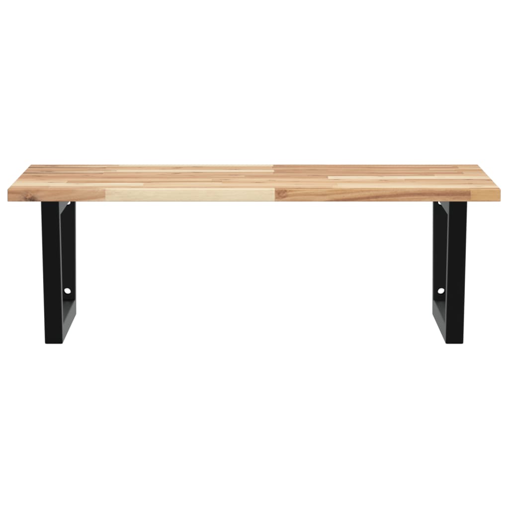 vidaXL Raft pentru lavoar montat pe perete, oțel și lemn masiv acacia