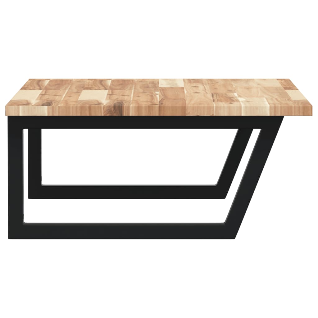 vidaXL Raft pentru lavoar montat pe perete, oțel și lemn masiv acacia