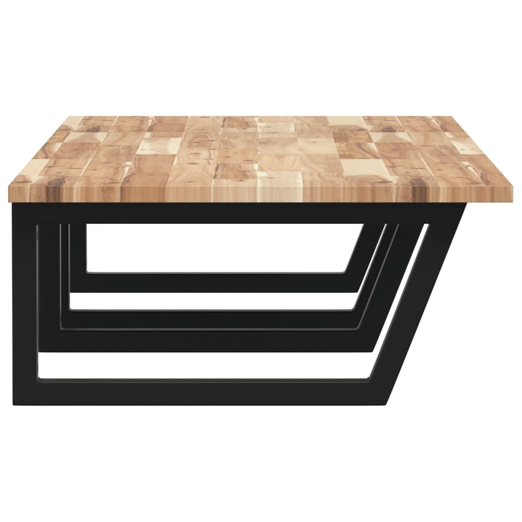 vidaXL Raft pentru lavoar montat pe perete, oțel și lemn masiv acacia