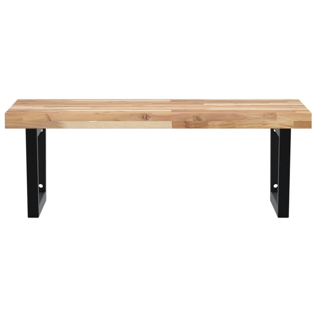 vidaXL Raft pentru lavoar montat pe perete, oțel și lemn masiv acacia