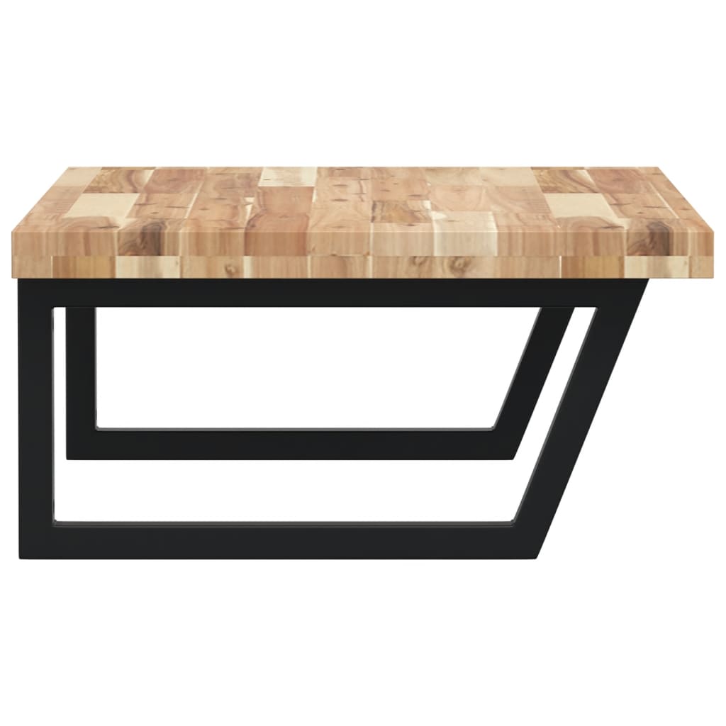 vidaXL Raft pentru lavoar montat pe perete, oțel și lemn masiv acacia