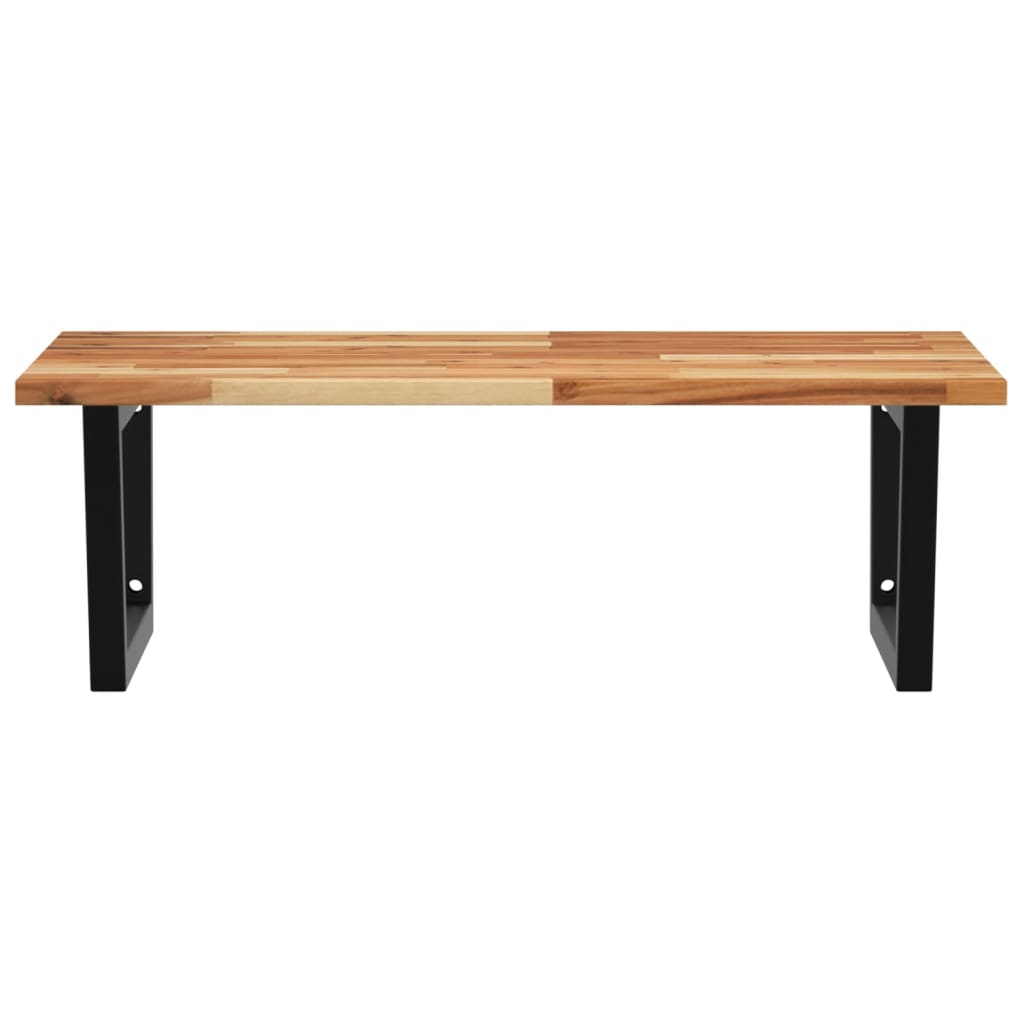 vidaXL Raft pentru lavoar montat pe perete, oțel și lemn masiv acacia