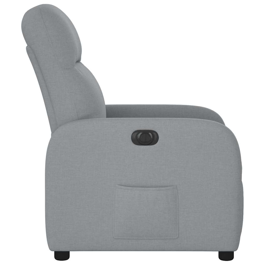 vidaXL Fotoliu rabatabil electric, gri deschis, textil