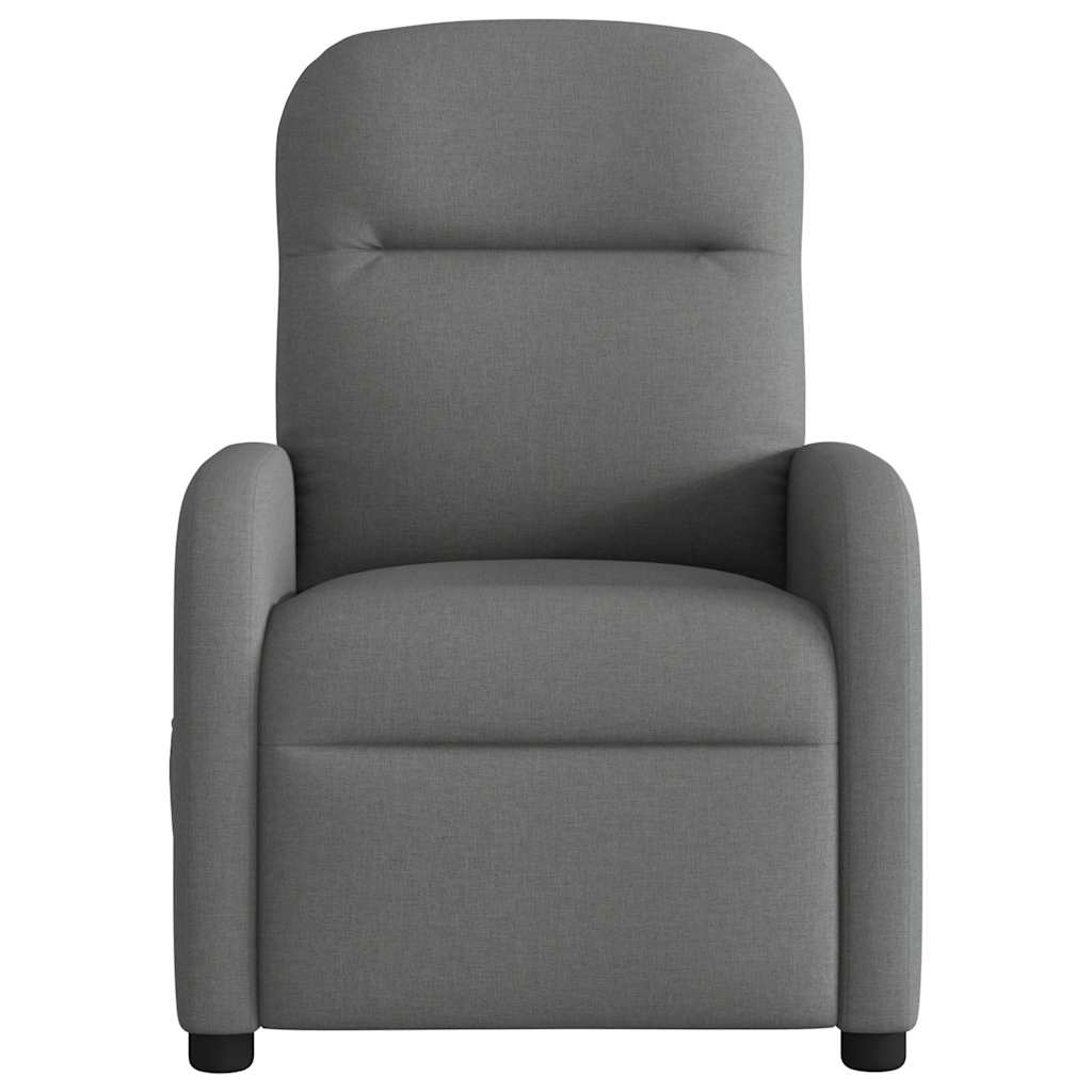 vidaXL Fotoliu rabatabil electric, gri închis, material textil