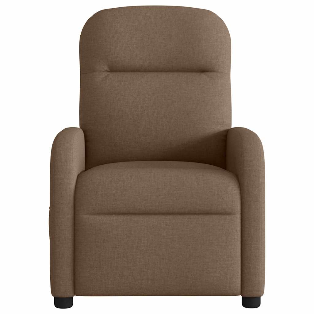vidaXL Fotoliu rabatabil electric, maro, material textil