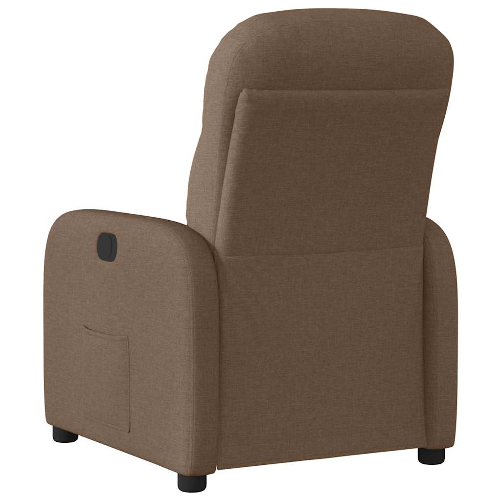 vidaXL Fotoliu rabatabil electric, maro, material textil