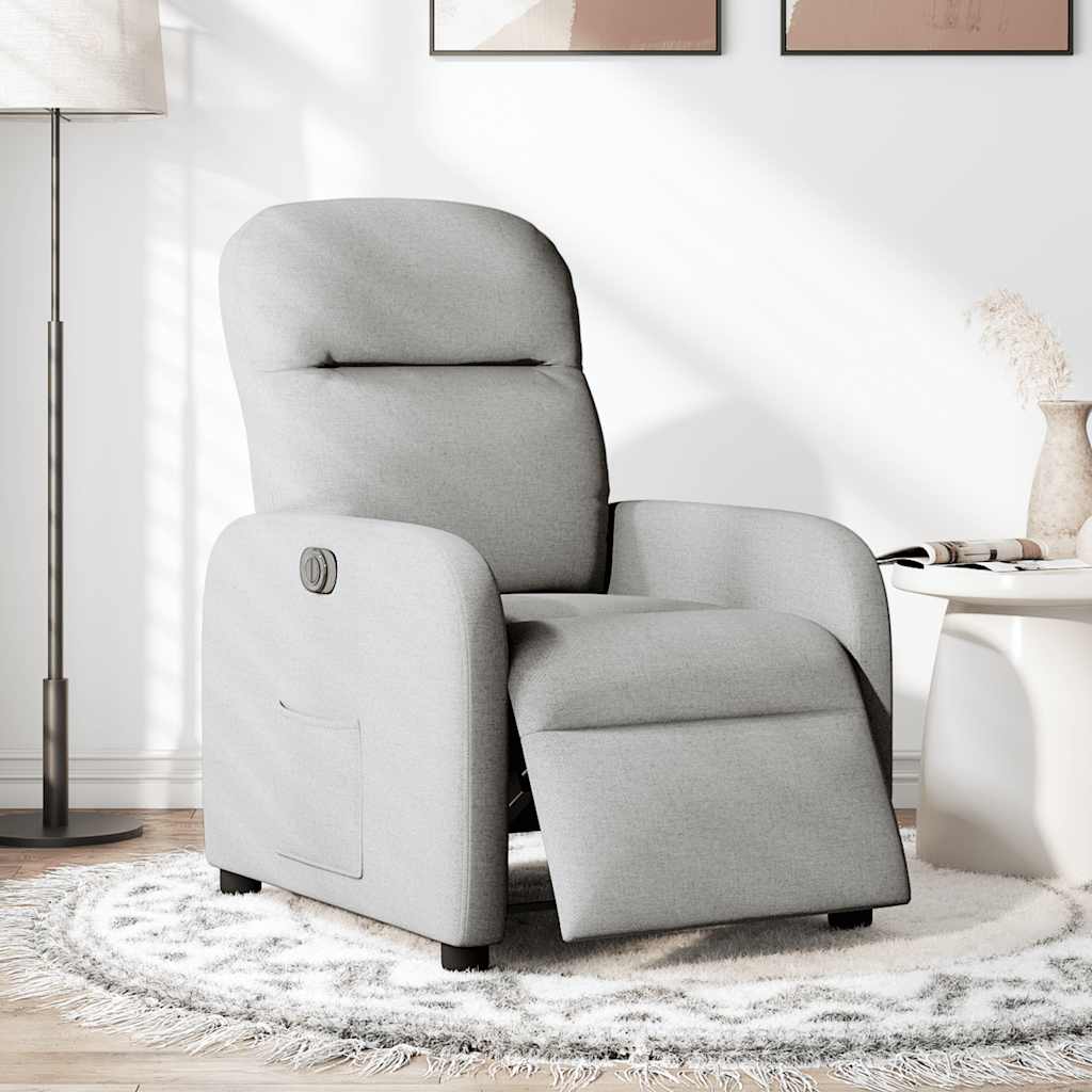vidaXL Scaun reclinabil electric Cloud Grey Fabric