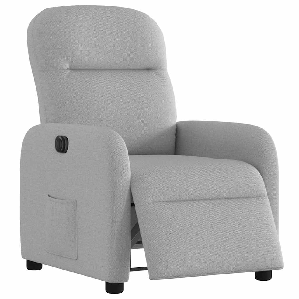 vidaXL Scaun reclinabil electric Cloud Grey Fabric