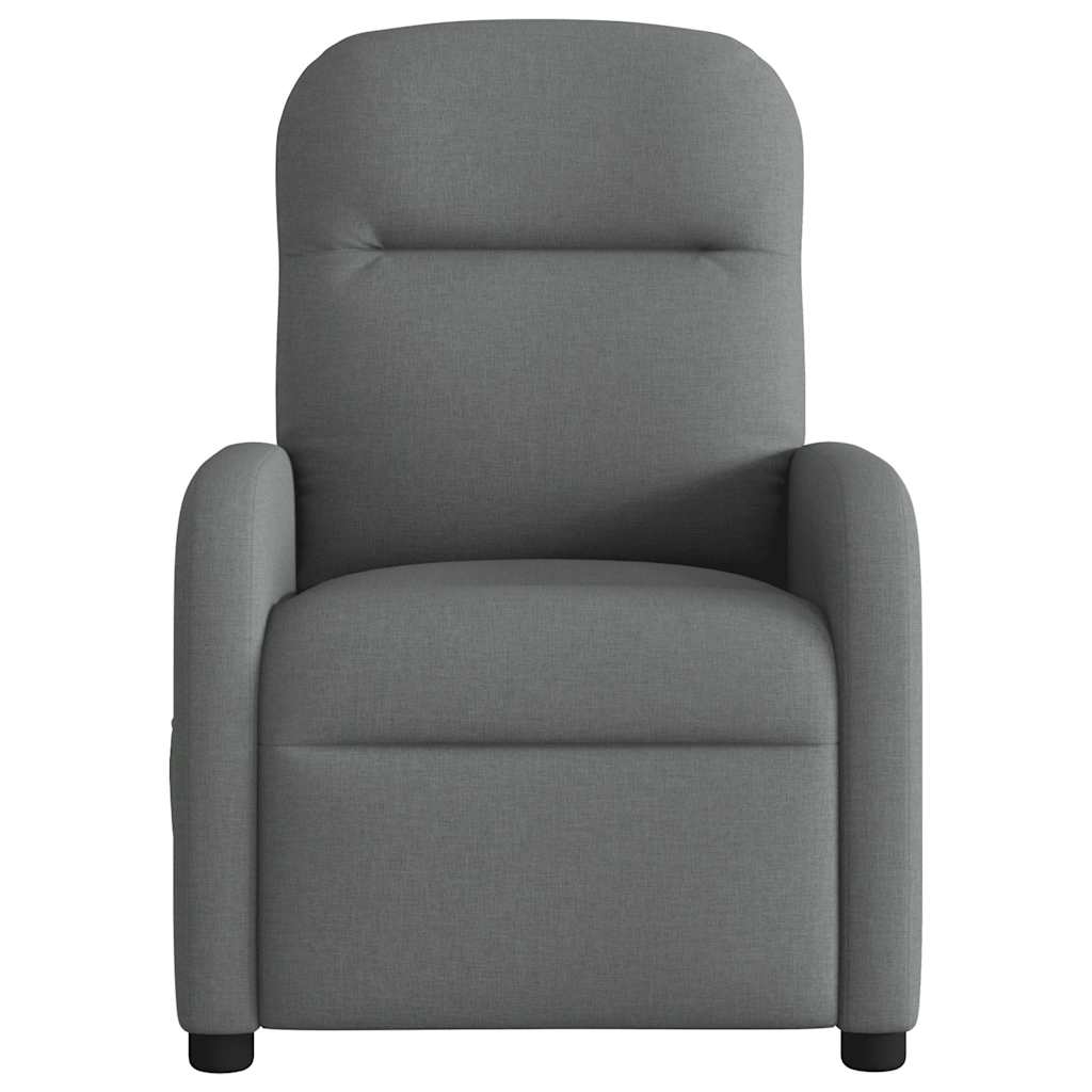 vidaXL Fotoliu electric de masaj rabatabil, gri închis, textil