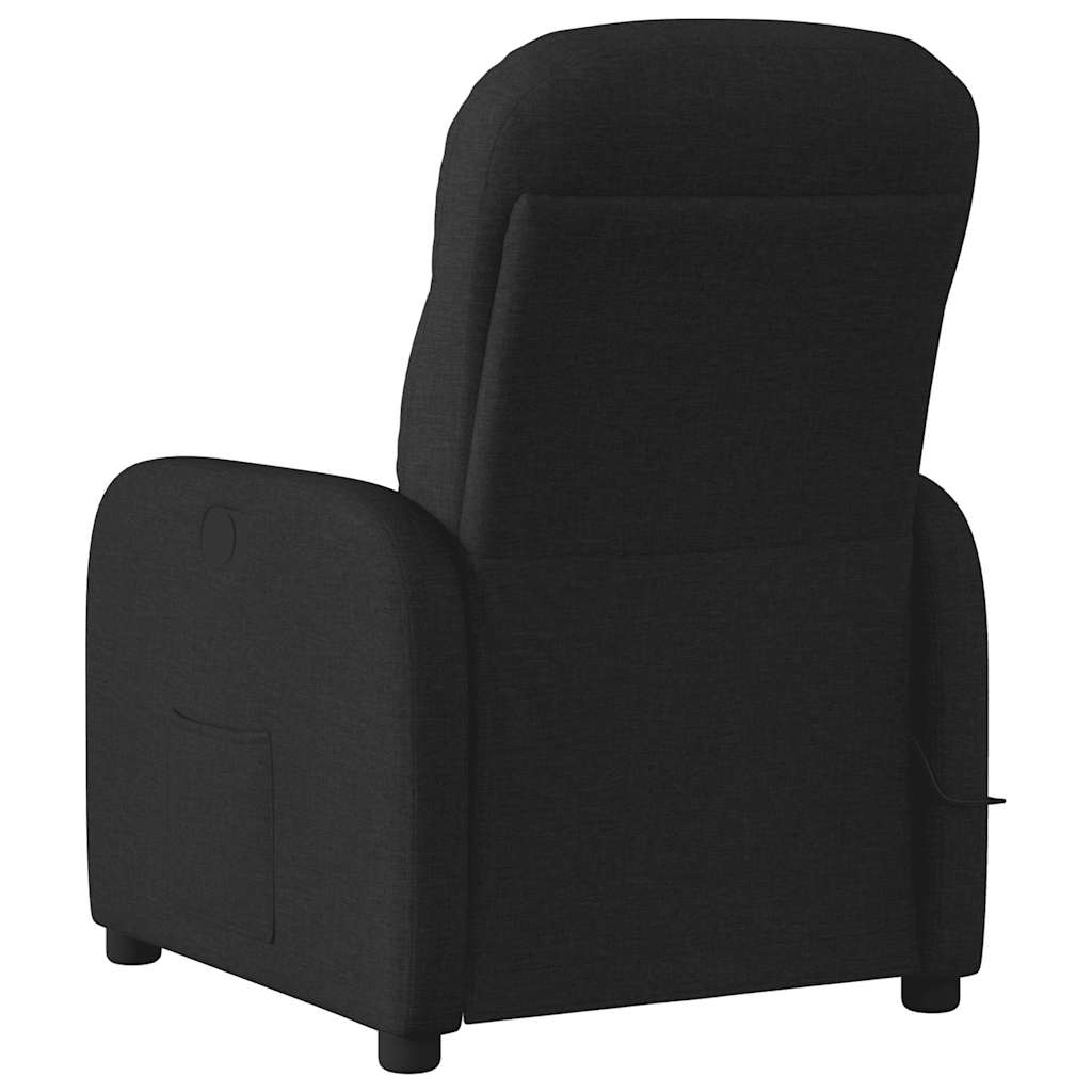vidaXL Fotoliu electric de masaj rabatabil, negru, textil vidaXL Fotoliu electric de masaj rabatabil, negru, textil