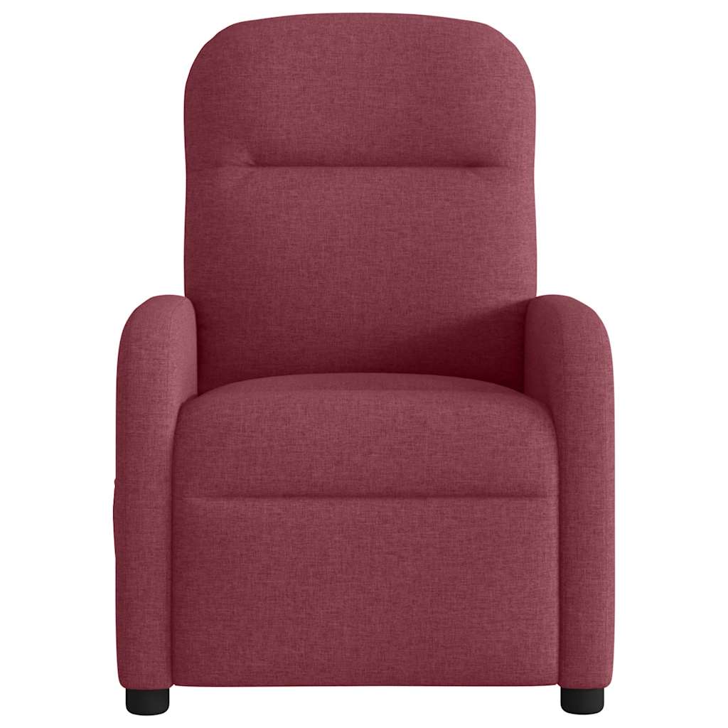 vidaXL Fotoliu electric de masaj rabatabil, roșu vin, textil