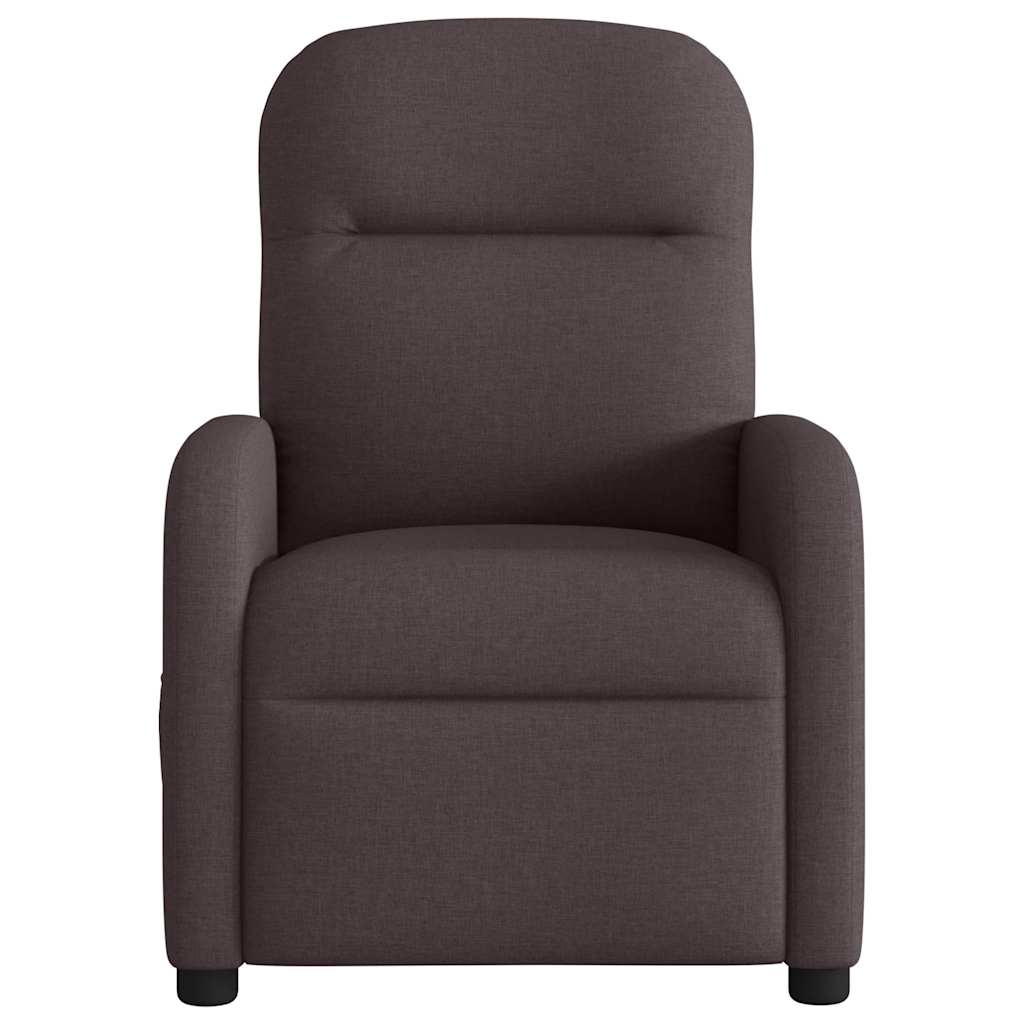 vidaXL Fotoliu electric de masaj rabatabil, maro închis, textil