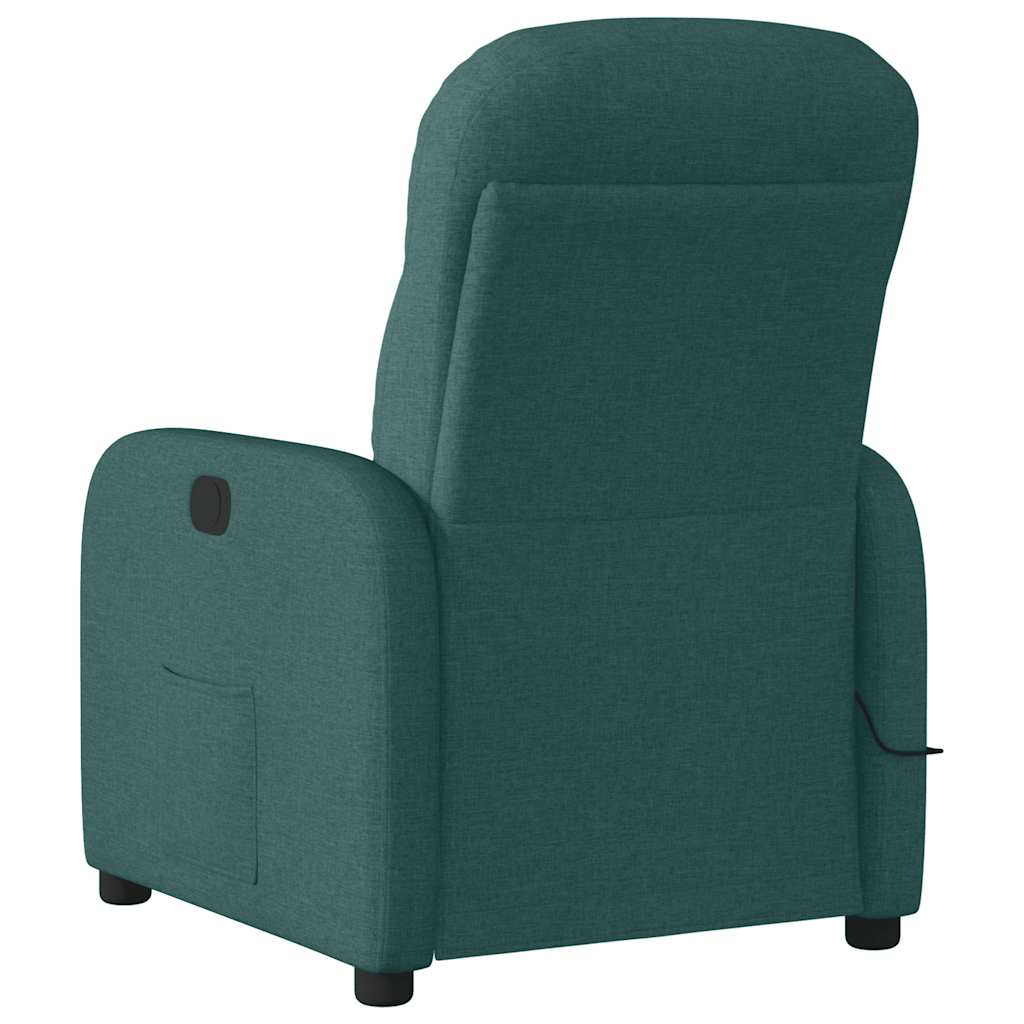 vidaXL Fotoliu electric de masaj rabatabil, verde închis, textil vidaXL Fotoliu electric de masaj rabatabil, verde închis, textil
