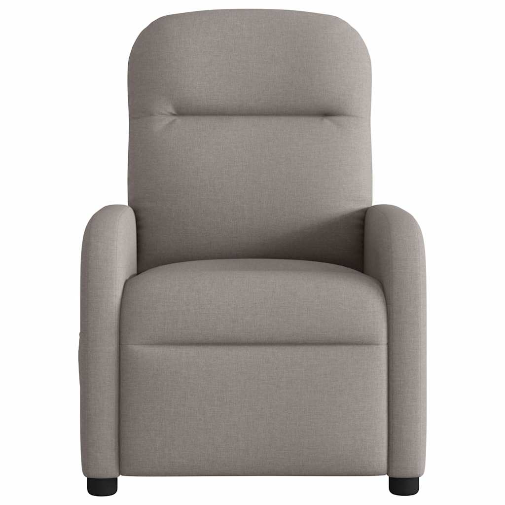 vidaXL Fotoliu electric de masaj rabatabil, gri taupe, textil
