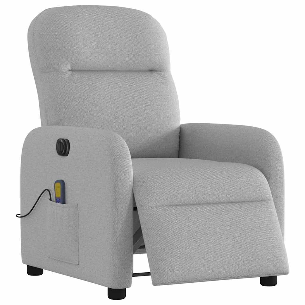 vidaXL Scaun reclinabil electric pentru masaj Cloud Grey Fabric vidaXL Scaun reclinabil electric pentru masaj Cloud Grey Fabric
