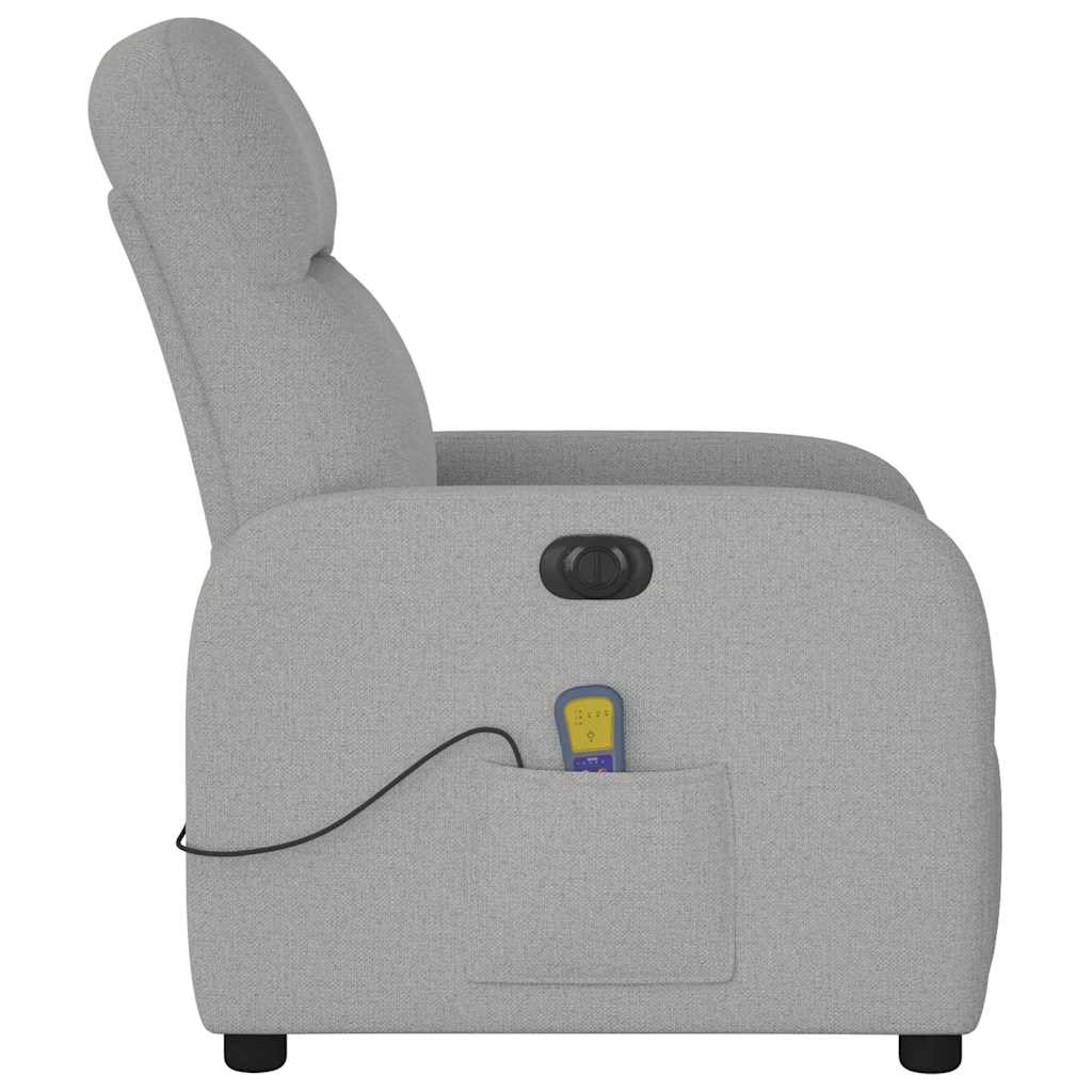 vidaXL Scaun reclinabil electric pentru masaj Cloud Grey Fabric vidaXL Scaun reclinabil electric pentru masaj Cloud Grey Fabric