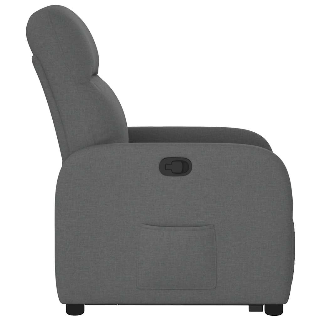 vidaXL Fotoliu rabatabil cu ridicare pe verticală, gri închis, textil
