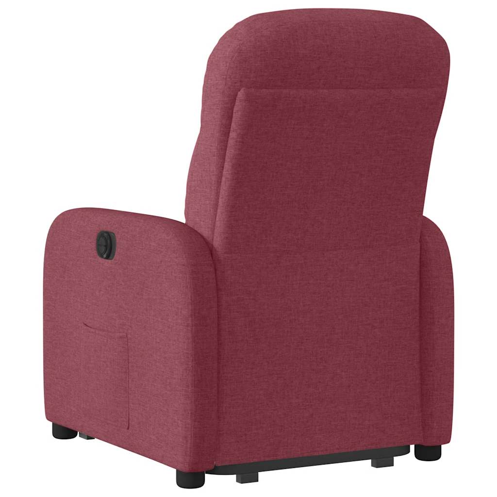 vidaXL Fotoliu rabatabil cu ridicare, roșu vin, material textil