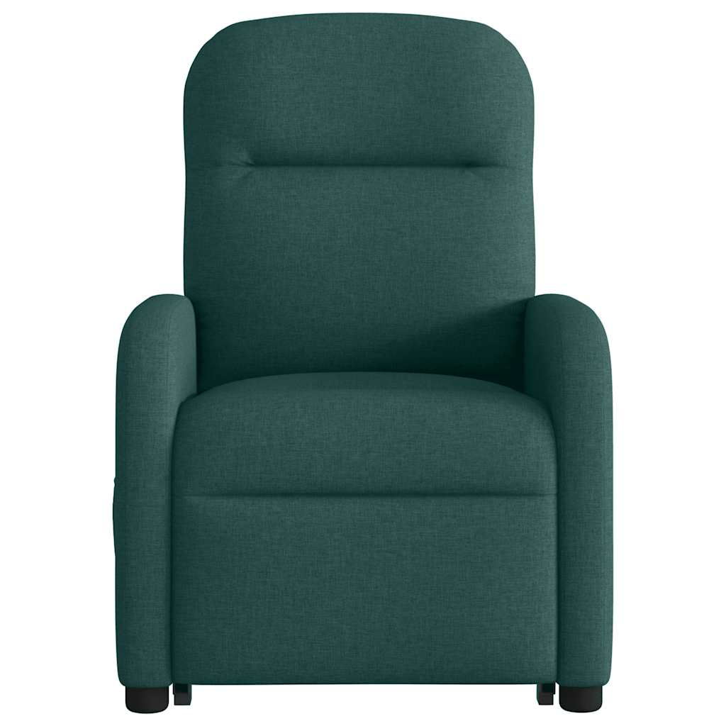 vidaXL Fotoliu rabatabil ridicare pe verticală, verde închis, textil vidaXL Fotoliu rabatabil ridicare pe verticală, verde închis, textil