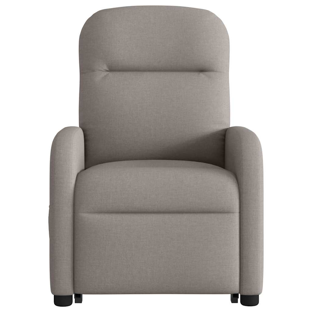 vidaXL Fotoliu rabatabil cu ridicare pe verticală, gri taupe, textil vidaXL Fotoliu rabatabil cu ridicare pe verticală, gri taupe, textil