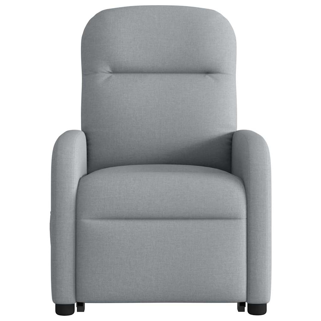 vidaXL Fotoliu de masaj rabatabil cu ridicare, gri deschis, textil vidaXL Fotoliu de masaj rabatabil cu ridicare, gri deschis, textil