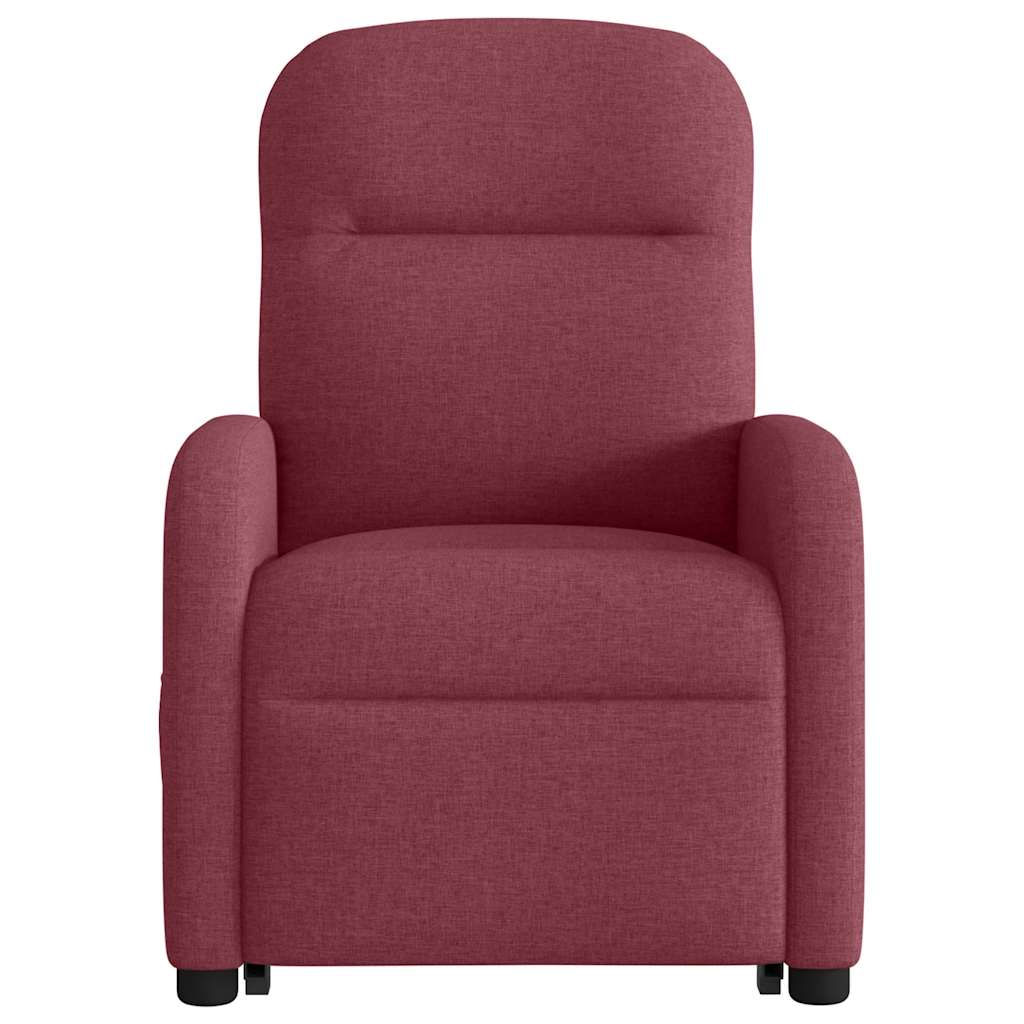 vidaXL Fotoliu rabatabil de masaj cu ridicare, roșu vin, textil