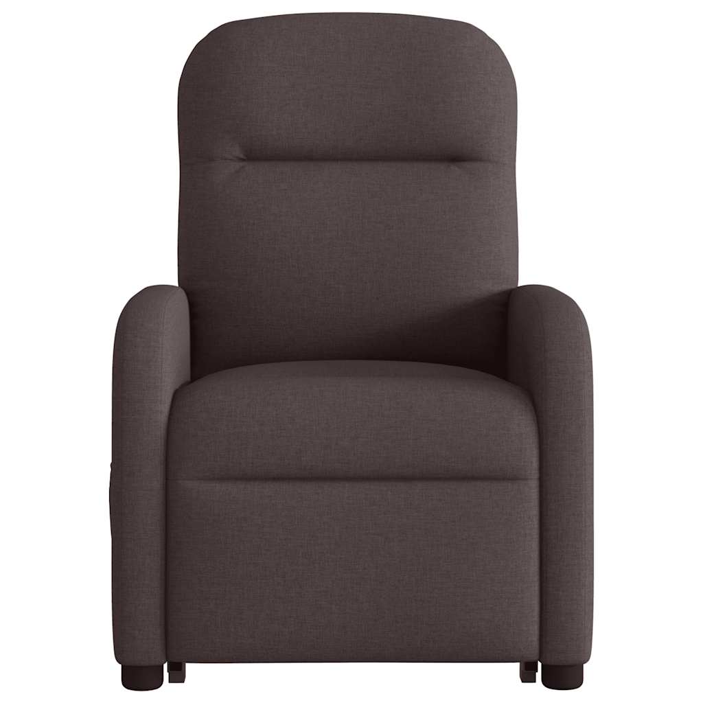 vidaXL Fotoliu rabatabil de masaj, cu ridicare, maro închis, textil