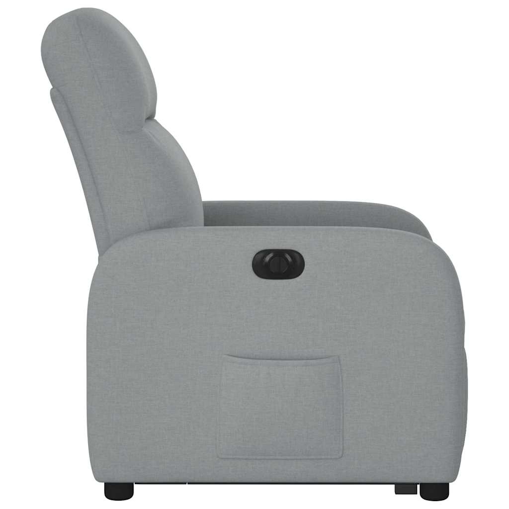 vidaXL Fotoliu electric rabatabil cu ridicare, gri deschis, textil