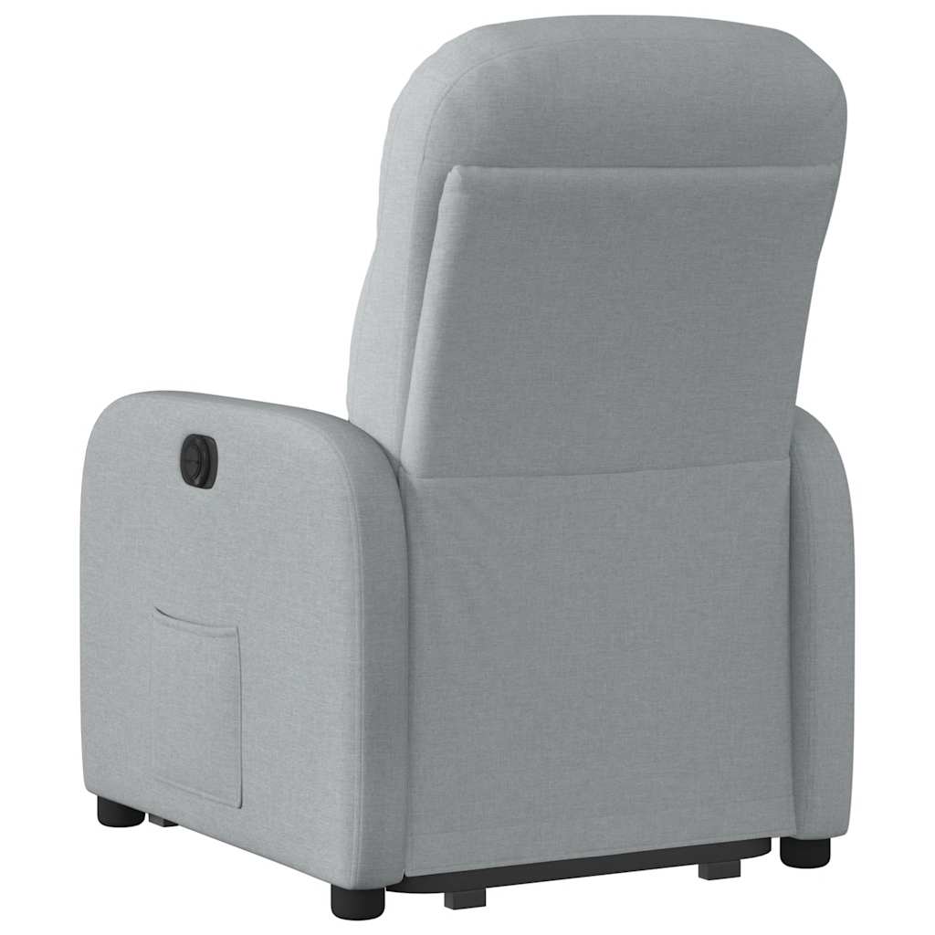 vidaXL Fotoliu electric rabatabil cu ridicare, gri deschis, textil