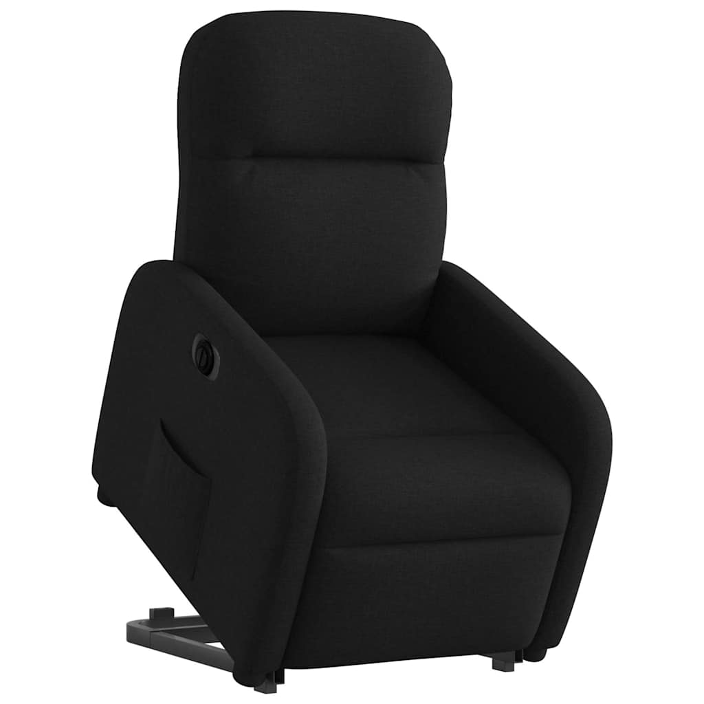 vidaXL Fotoliu electric rabatabil cu ridicare, negru, textil
