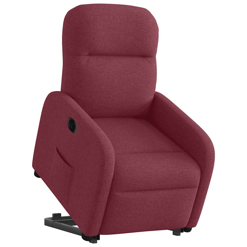 vidaXL Fotoliu electric rabatabil cu ridicare, roșu vin, textil