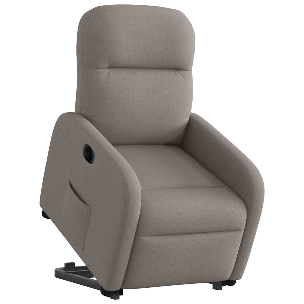 vidaXL Fotoliu electric rabatabil cu ridicare, gri taupe, textil