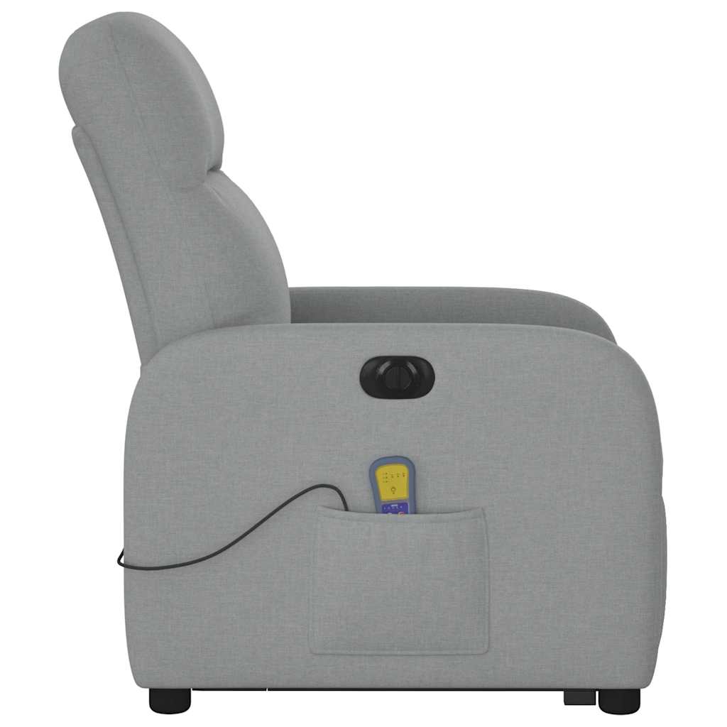 vidaXL Fotoliu electric masaj rabatabil cu ridicare, gri închis textil