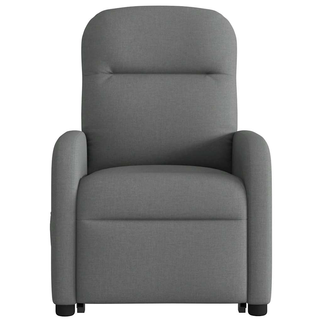 vidaXL Fotoliu electric masaj rabatabil cu ridicare, gri închis textil