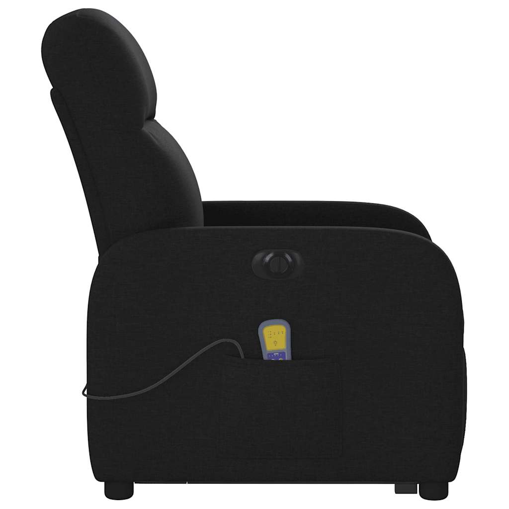 vidaXL Fotoliu electric de masaj rabatabil cu ridicare, negru, textil