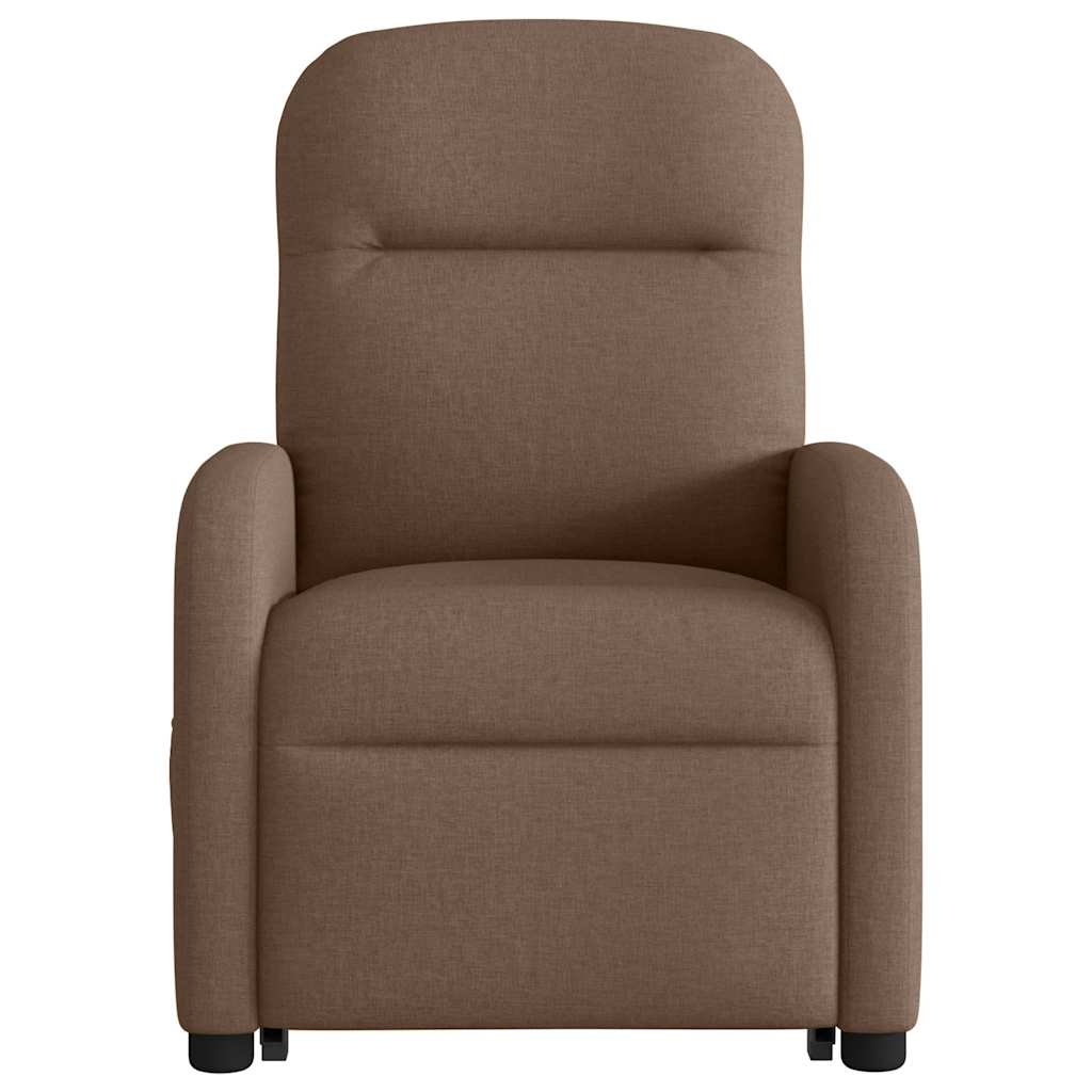 vidaXL Fotoliu electric de masaj rabatabil cu ridicare, maro, textil
