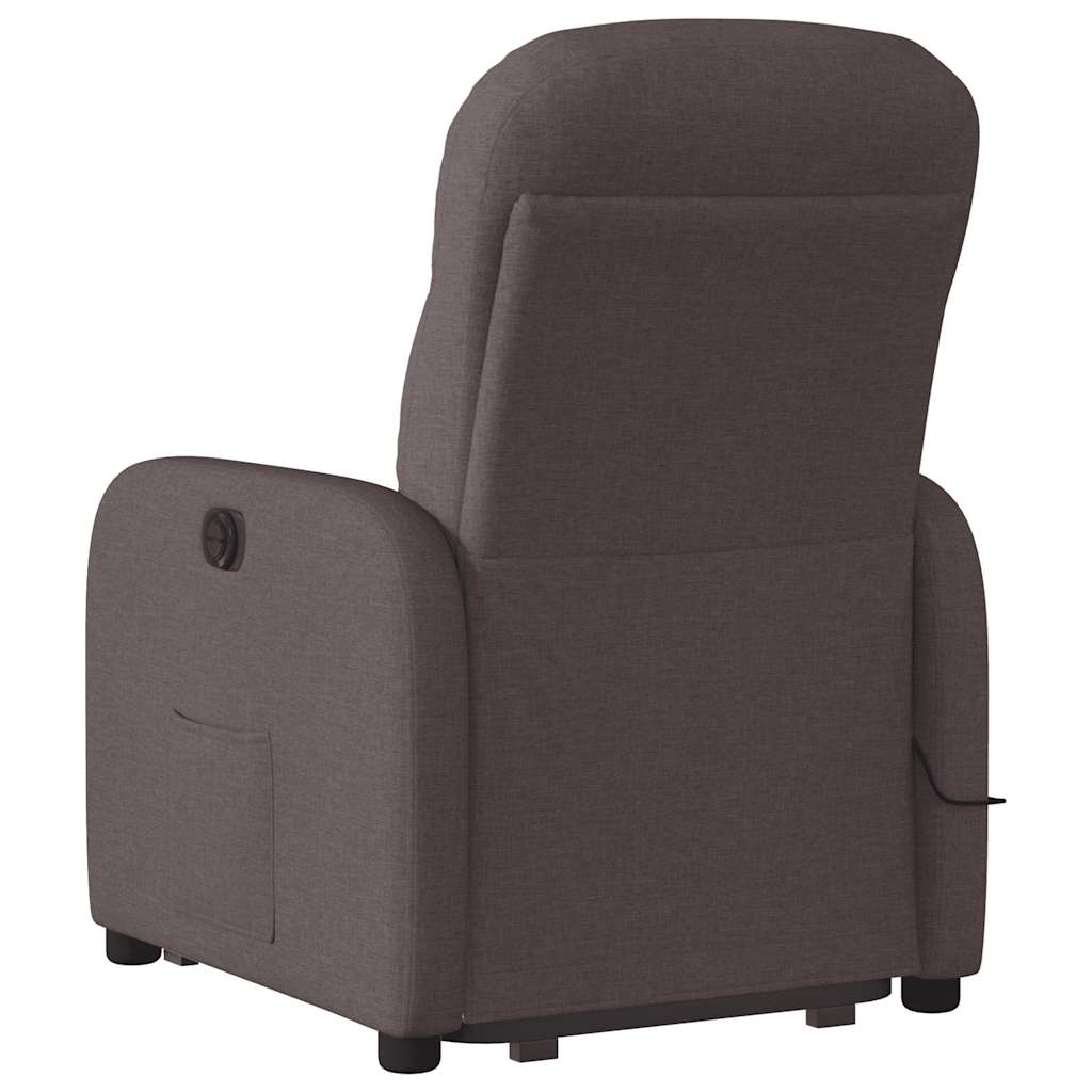 vidaXL Fotoliu electric masaj rabatabil cu ridicare maro închis textil vidaXL Fotoliu electric masaj rabatabil cu ridicare maro închis textil