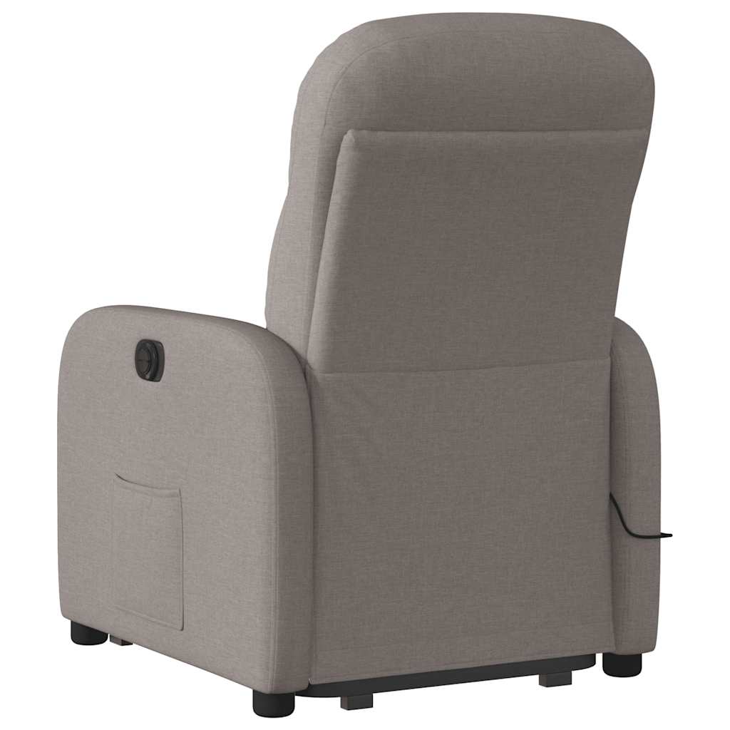vidaXL Fotoliu electric masaj rabatabil cu ridicare, gri taupe, textil