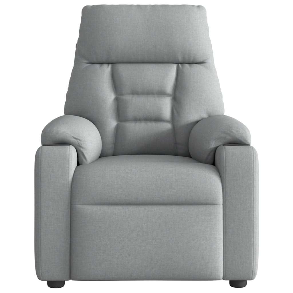vidaXL Fotoliu rabatabil electric, gri deschis, textil
