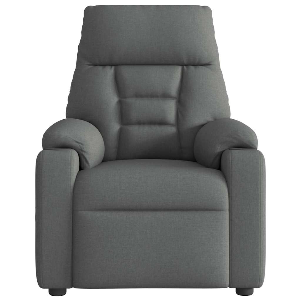 vidaXL Fotoliu rabatabil electric, gri închis, material textil