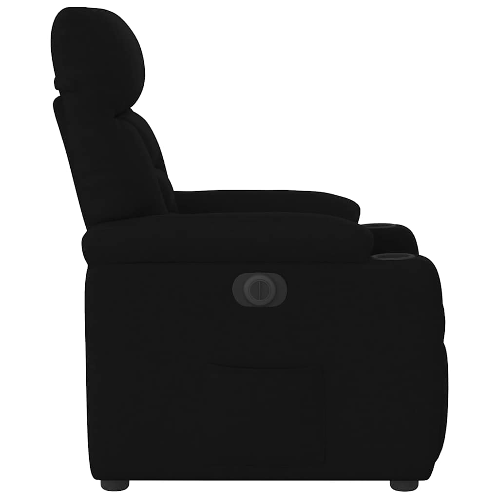 vidaXL Fotoliu rabatabil electric, negru, material textil