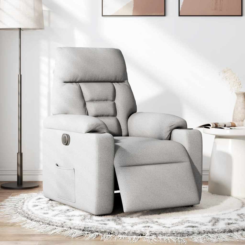 vidaXL Scaun reclinabil electric Cloud Grey Fabric