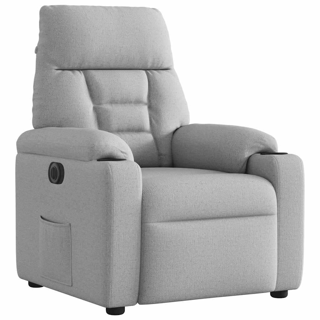 vidaXL Scaun reclinabil electric Cloud Grey Fabric