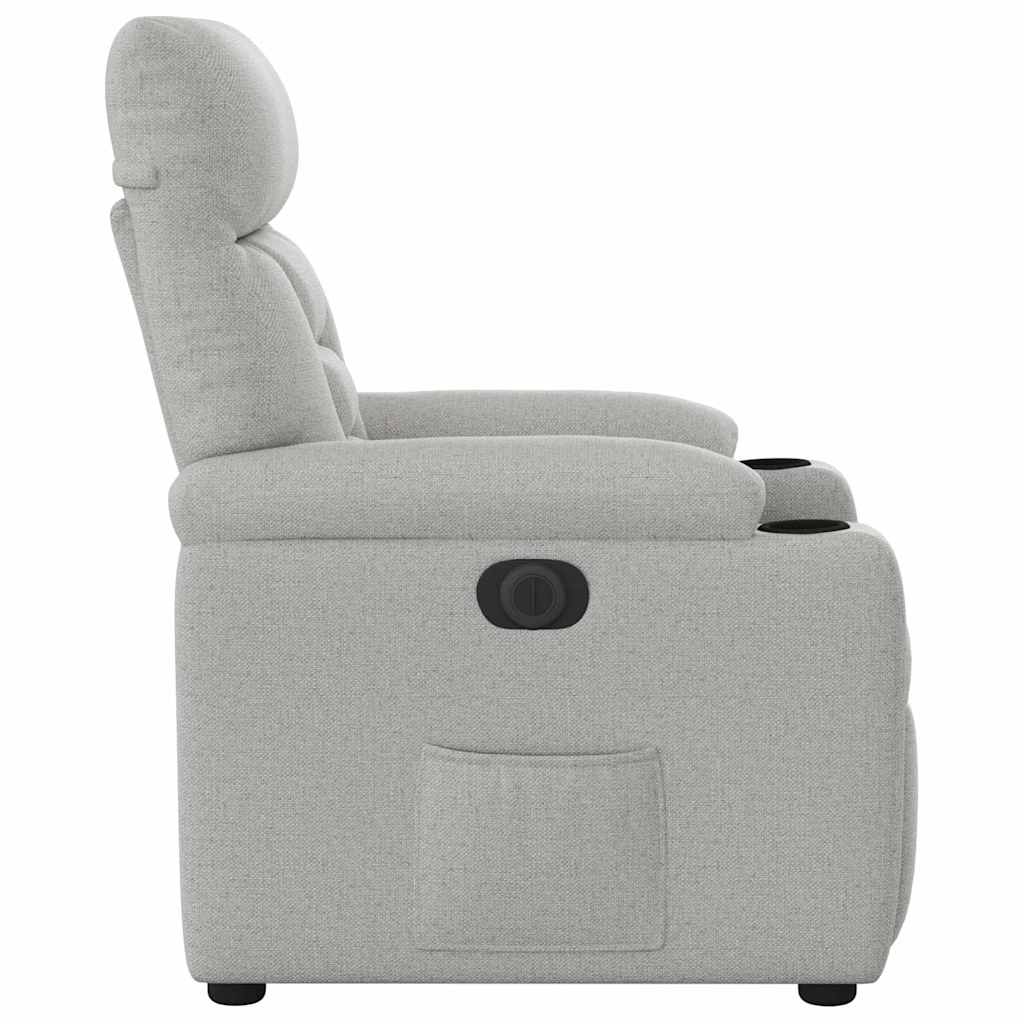 vidaXL Scaun reclinabil electric Cloud Grey Fabric