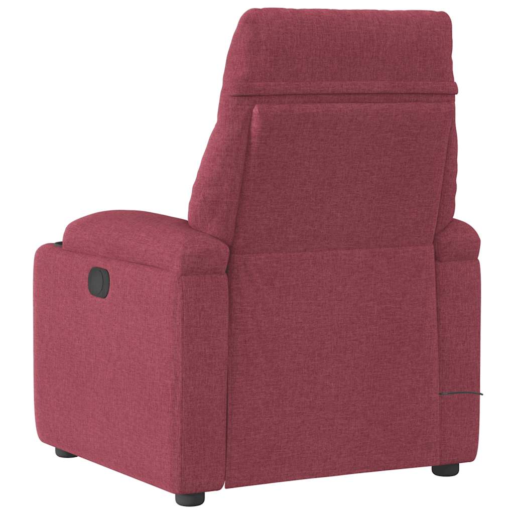 vidaXL Fotoliu electric de masaj rabatabil, roșu vin, textil vidaXL Fotoliu electric de masaj rabatabil, roșu vin, textil